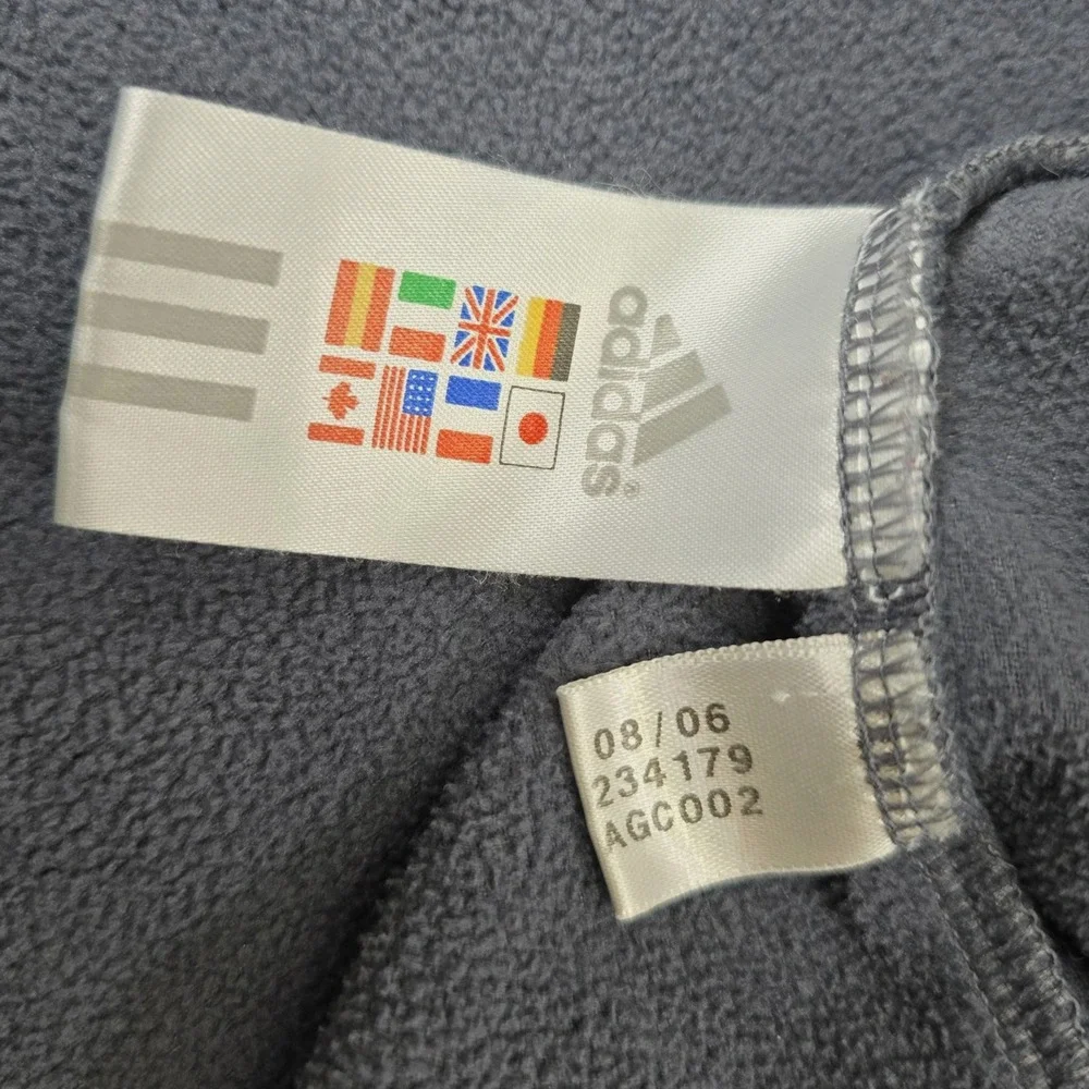 Adidas Mens 2XL Fleece Pullover 1/4 Zip Long Sleeve Gray Activewear Top‎